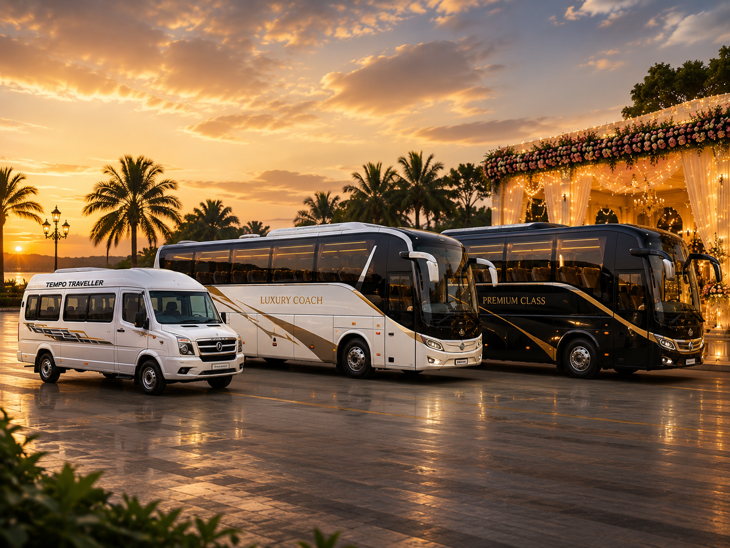Tempo Traveller and wedding guest transport