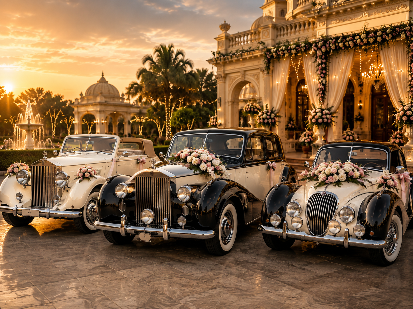 Vintage wedding car